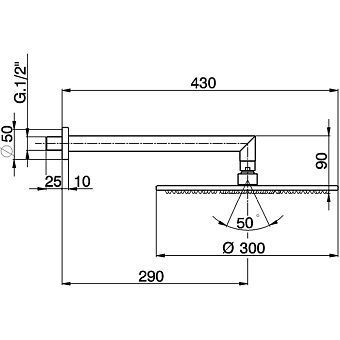 Верхний душ Cisal Shower DS01348021 хром