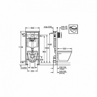 Инсталляция с унитазом GROHE Solido 39186000