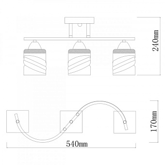 Люстра потолочная De Markt Тетро 673017003 180Вт 3 лампочек E27