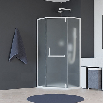 Угловое ограждение RGW Hotel HO-084W 195х100см стекло матовое-сатинат