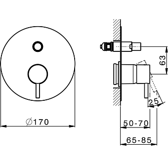 Смеситель для ванны Cisal Less New LN00210021 хром