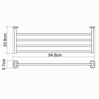 Полотенцедержатель WASSERKRAFT Oder K-3000 K-3011 хром 64,6см