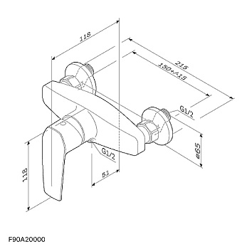 Смеситель для душа AM-PM Gem F90A20000 хром