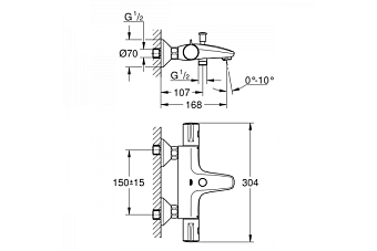 Смеситель для ванны GROHE Grohtherm 800 34576000 хром