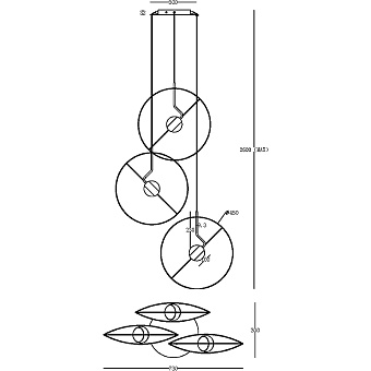 Светильник подвесной Maytoni Reflex MOD154PL-L6W3K1 240Вт LED