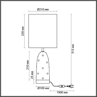 Настольная лампа Odeon POLLEN 5424/1T 60Вт E27