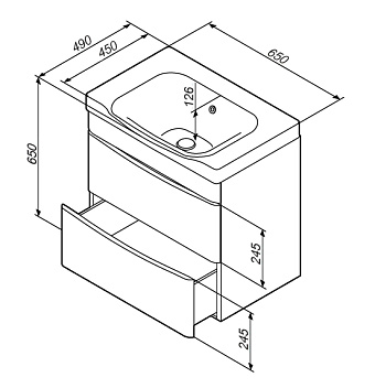 Тумба под раковину подвесная AM-PM Like M80FHX0652WG 45х65х65см