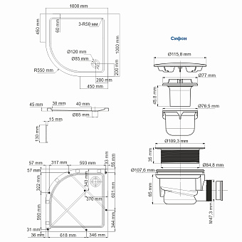 Душевой поддон WASSERKRAFT Isen 26T23 100х100см