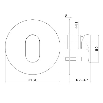 Внешняя часть смесителя KERAMA MARAZZI 69470EKM.01.093