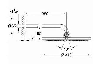 Верхний душ GROHE Rainshower 26066GL0 золото