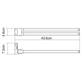 Полотенцедержатель WASSERKRAFT Leine K-5000 WHITE K-5031WHITE бежевый/хром 43см