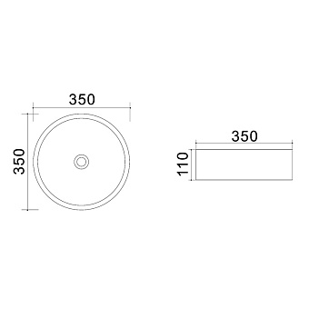 Раковина накладная Azario Trend AZ-4361 35х35см