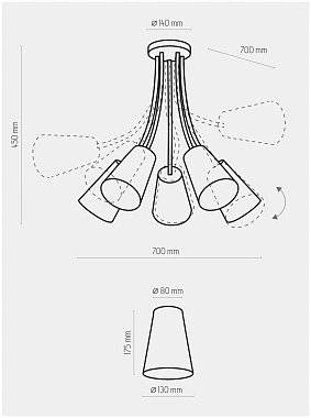 Светильник потолочный TK Lighting Wire 2107 60Вт E27