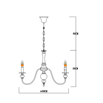 Люстра подвесная Arte Lamp PASSONI A6097LM-6PB 40Вт 6 лампочек E14