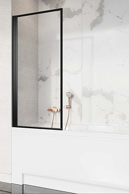 Стеклянная шторка на ванну RADAWAY Nes Black PNJ Frame 100 R 150х80см