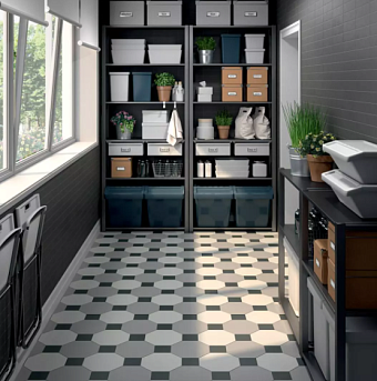 Матовый керамогранит KERAMA MARAZZI Агуста 1333S чёрный натуральный 9,8х9,8см 0,96кв.м.
