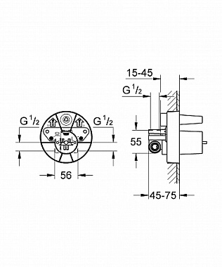 Внутренняя часть смесителя GROHE Ondus 33964000