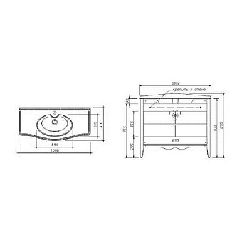 Тумба под раковину напольная CAPRIGO MARSEL 33814-TP800 47х89,8х101,8см