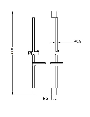 Штанга для душа ESKO SR622 хром