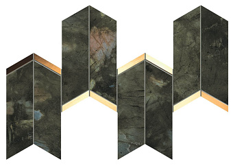Керамическая мозаика Atlas Concord Италия Marvel Dream 9MCO Chevron Brasil Green 41,4х17см 0,422кв.м.