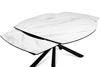 Кухонный стол раскладной AERO 100х130х76см закаленное стекло/керамика/сталь Mrb Pl