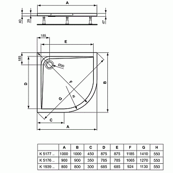 Душевой поддон IDEAL STANDARD ULTRAFLAT K517701 100х100см