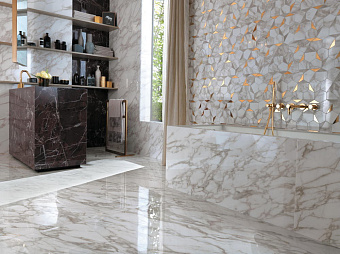 Лаппатированный керамогранит Atlas Concord Италия Marvel Edge AEN9 Royal Calacatta Lappato 60х30см 1,26кв.м.