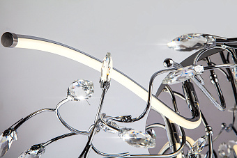 Люстра хрустальная Eurosvet Claudia 90036/8 хром 60Вт 8 лампочек LED