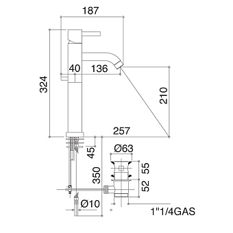 Смеситель для раковины Bongio T Mix 32532ORPR золотой