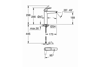 Смеситель для раковины GROHE Eurosmart 24164003 хром