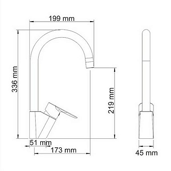 Смеситель для кухни WASSERKRAFT Leine 3507 поворотный излив хром