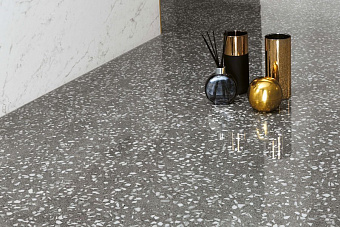 Неполированный керамогранит Atlas Concord Италия MARVEL GEMS ATW6 Terrazzo Grey 60х60см 1,08кв.м.
