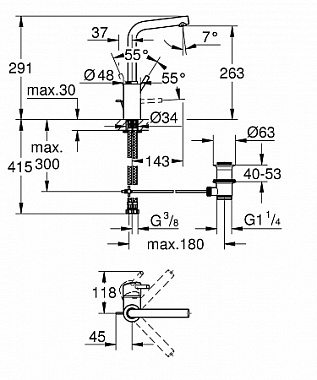 Смеситель для раковины GROHE Concetto 23739002 хром