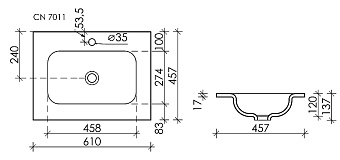 Раковина накладная Ceramica Nova ELEMENT CN7011 61х45,7см