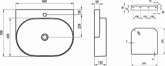 Раковина накладная RAVAK Yard XJX01260002 60х50см