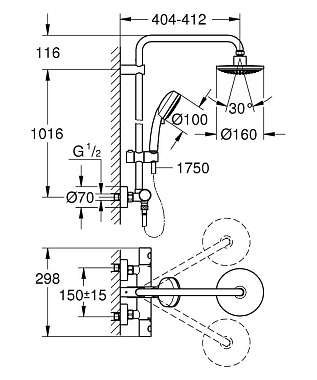 Душевая система GROHE Tempesta New 27922000 хром