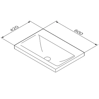 Раковина встраиваемая сверху AM-PM Gem M90WCC0602BM 61х42см