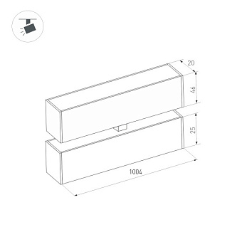 Магнитный трековый светильник Arlight Mag-Flat-Fold-25 034242 30Вт LED чёрный