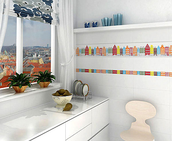 Бордюр KERAMA MARAZZI 130 белый карандаш 1,5х20см 0,12кв.м.