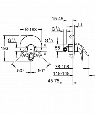 Смеситель для душа GROHE Eurostyle New 33635003 хром