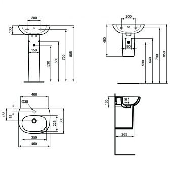 Полупьедестал IDEAL STANDARD TESI T352001