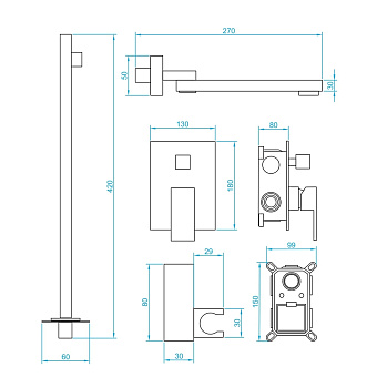 Душевая система RGW Shower Panels 51140856-06 SP-56G золото