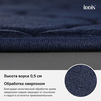 Коврик для ванной IDDIS Basic B20P580i12 50х80см синий