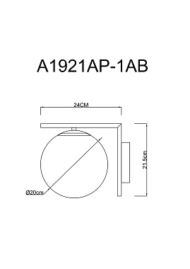 Светильник настенный Arte Lamp Bolla-unica A1921AP-1AB 40Вт E27