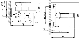 Смеситель для ванны Azario FARO AZ-PS23459C хром
