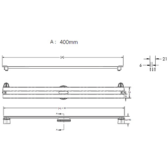 Щелевой душевой трап BERGES SUPER Slim 90077 43х12,5см вертикальный сток