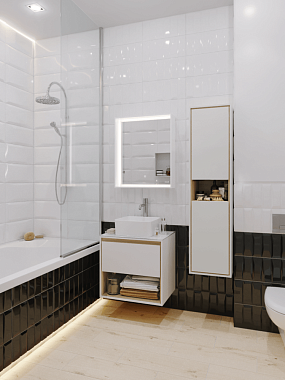 Тумба под раковину подвесная CERSANIT LOUNA SP-SZ-LOU60-BL/Wh 49х60х54,6см