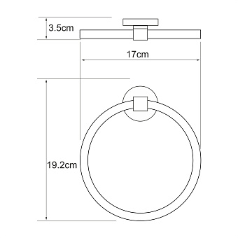 Полотенцедержатель WASSERKRAFT Rhein K-6200 K-6260 хром 17см