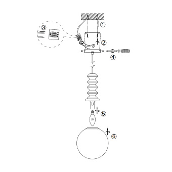 Светильник подвесной Maytoni Bruco P150PL-01BG 40Вт E14