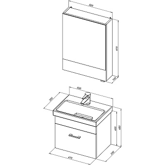 Мебель для ванной AQUANET Нота 254063 белый